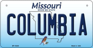 Columbia Missouri Novelty Metal Bicycle Plate BP-10245