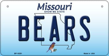 Bears Missouri Novelty Metal Bicycle Plate