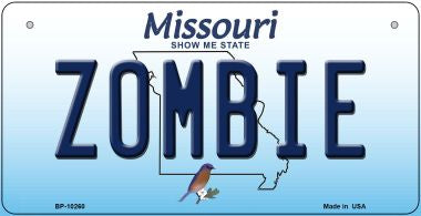 Zombie Missouri Novelty Metal Bicycle Plate