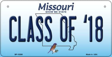 Class of '18 Missouri Novelty Metal Bicycle Plate BP-10265
