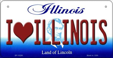 I Love Illinois Novelty Metal Bicycle Plate BP-10280