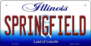 Springfield Illinois Novelty Metal Bicycle Plate BP-10291