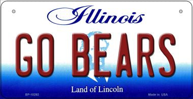 Go Bears Illinois Novelty Metal Bicycle Plate BP-10292