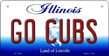 Go Cubs Illinois Novelty Metal Bicycle Plate BP-10293