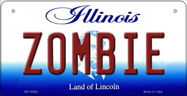 Zombie Illinois Novelty Metal Bicycle Plate 