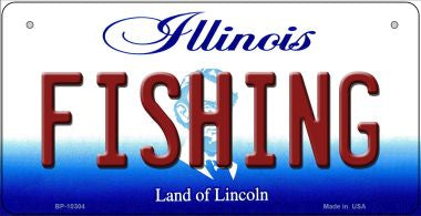 Fishing Illinois Novelty Metal Bicycle Plate BP-10304