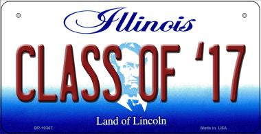 Class Of '17 Illinois Novelty Metal Bicycle Plate BP-10307