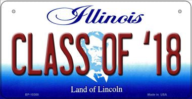 Class Of '18 Illinois Novelty Metal Bicycle Plate BP-10308