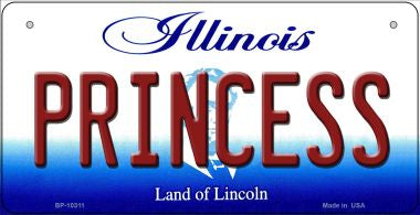 Princess Illinois Novelty Metal Bicycle Plate BP-10311