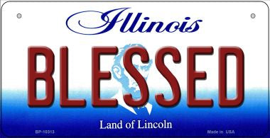 Blessed Illinois Novelty Metal Bicycle Plate 
