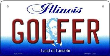 Golfer Illinois Novelty Metal Bicycle Plate BP-10314