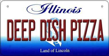 Deep Dish Pizza Illinois Novelty Metal Bicycle Plate BP-10315