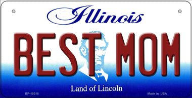 Best Mom Illinois Novelty Metal Bicycle Plate 