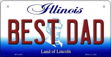 Best Dad Illinois Novelty Metal Bicycle Plate