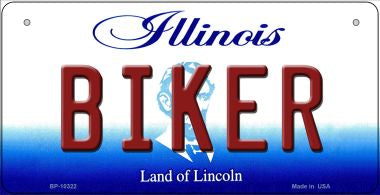 Biker Illinois Novelty Metal Bicycle Plate 