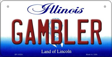 Gambler Illinois Novelty Metal Bicycle Plate BP-10324