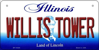 Willis Tower Illinois Novelty Metal Bicycle Plate 