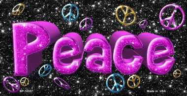 Peace Novelty Metal Bicycle Plate BP-10337