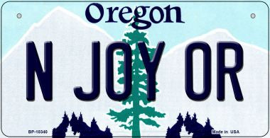 N Joy OR Oregon Novelty Metal Bicycle Plate BP-10340