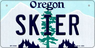 Skier Oregon Novelty Metal Bicycle Plate BP-10364