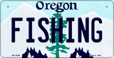 Fishing Oregon Novelty Metal Bicycle Plate BP-10369