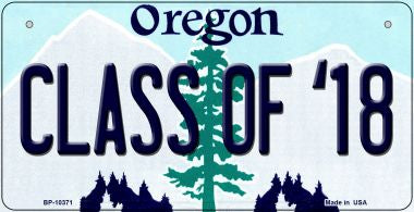Class Of '18 Oregon Novelty Metal Bicycle Plate BP-10371