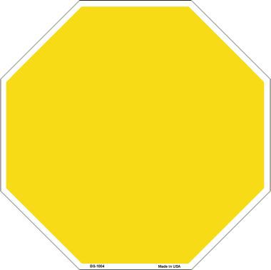 Yellow Dye Sublimation Octagon Metal Novelty Stop Sign