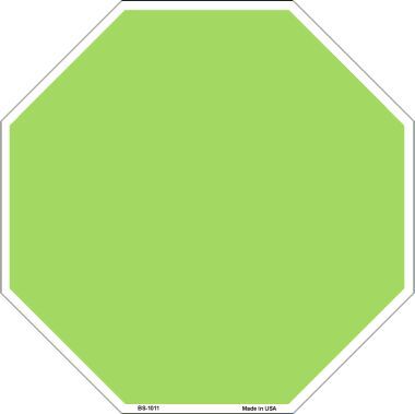 Lime Green Dye Sublimation Octagon Metal Novelty Stop Sign