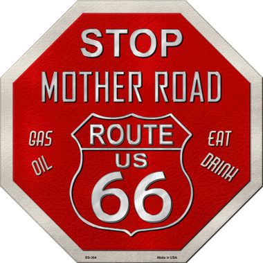 Route 66 Mother Road Metal Novelty Stop Sign