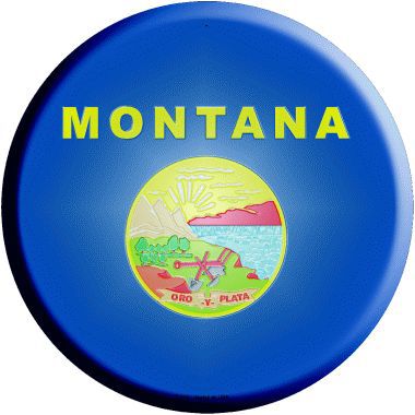 Montana State Flag Metal Circular Sign