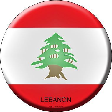 Lebanon Country Novelty Metal Circular Sign