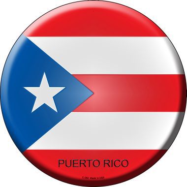 Puerto Rico Country Novelty Metal Circular Sign