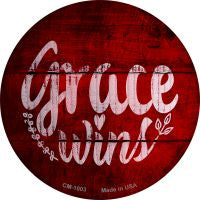 Grace Wins Novelty Metal Mini Circle Magnet CM-1003