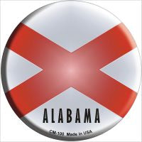 Alabama State Flag Novelty Metal Mini Circle Magnet CM-100