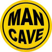 Man Cave Novelty Metal Mini Circle Magnet