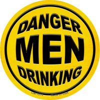 Danger Men Drinking Novelty Circle Coaster Set of 4