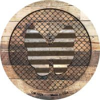 Corrugate Butterfly on Wood Novelty Circle Coaster Set of 4