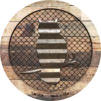 Corrugated Owl on Wood Novelty Circle Coaster Set of 4