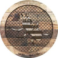 Corrugated Ant on Wood Novelty Metal Mini Circle Magnet CM-1031
