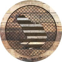 Corrugated Frog on Wood Novelty Circle Coaster Set of 4