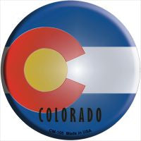 Colorado State Flag Novelty Metal Mini Circle Magnet CM-105