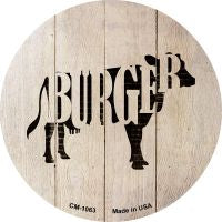 Cows Make Burgers Novelty Metal Mini Circle Magnet CM-1063