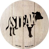 Cows Make Steak Novelty Metal Mini Circle Magnet CM-1066