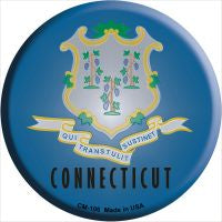 Connecticut State Flag Novelty Metal Mini Circle Magnet CM-106
