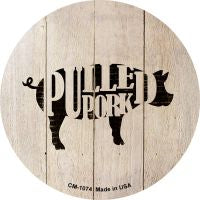 Pigs Make Pulled Pork Novelty Metal Mini Circle Magnet CM-1074