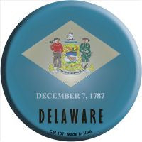 Delaware State Flag Novelty Metal Mini Circle Magnet CM-107