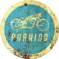 Motorcycle Parking Novelty Circle Coaster Set of 4