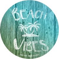 Beach Vibes Novelty Circle Coaster Set of 4