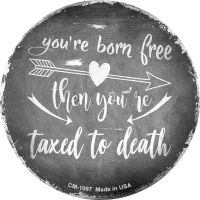 Youre Born Free Novelty Circle Coaster Set of 4