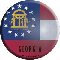 Georgia State Flag Novelty Metal Mini Circle Magnet CM-109